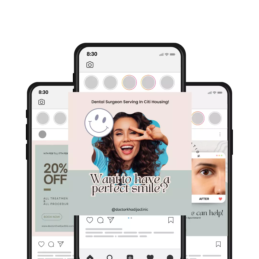 Instagram Profile Posts Portfolio of dental clinic